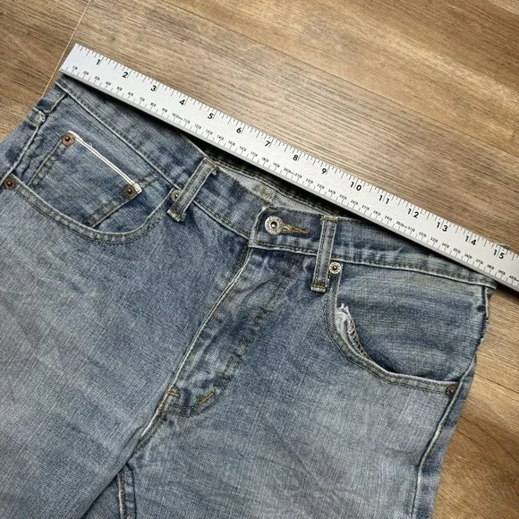 Selvedge Jeans Men 30x29 Blue Dirty Wash Straight Leg Japanese Redline Denim